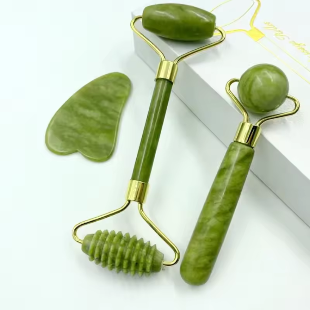 VitaBloom set de massage visage 3 en 1 en jade
