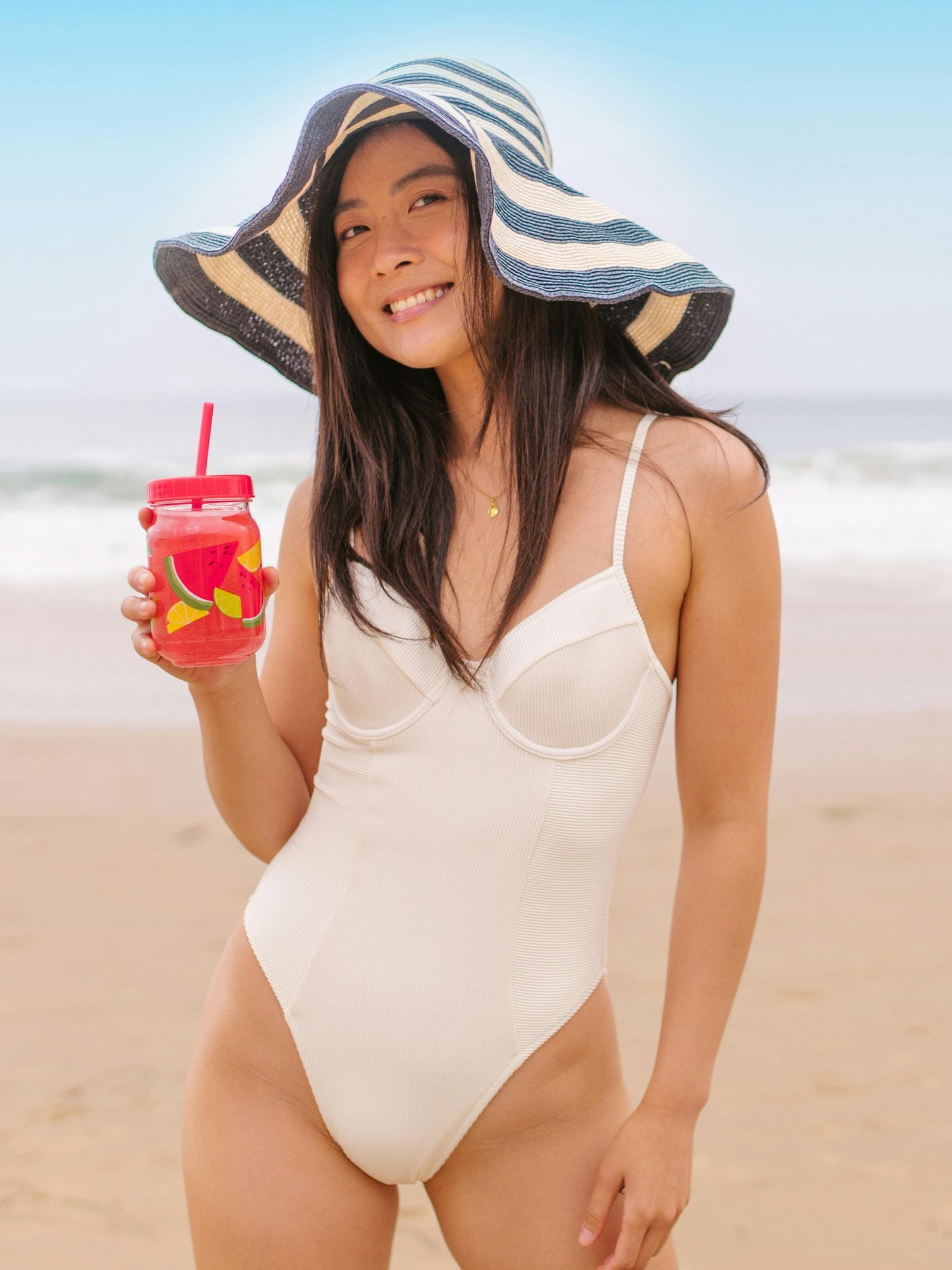 Maillot de bain une pièce blanc ivoire